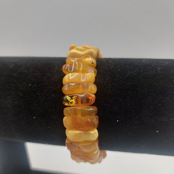 Vintage Amber Bracelet Baltic Amber Egg Yolk Butterscotch multi toned amber - Picture 4 of 5